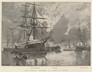 The Russian Squadron at Anchor at Toulon
